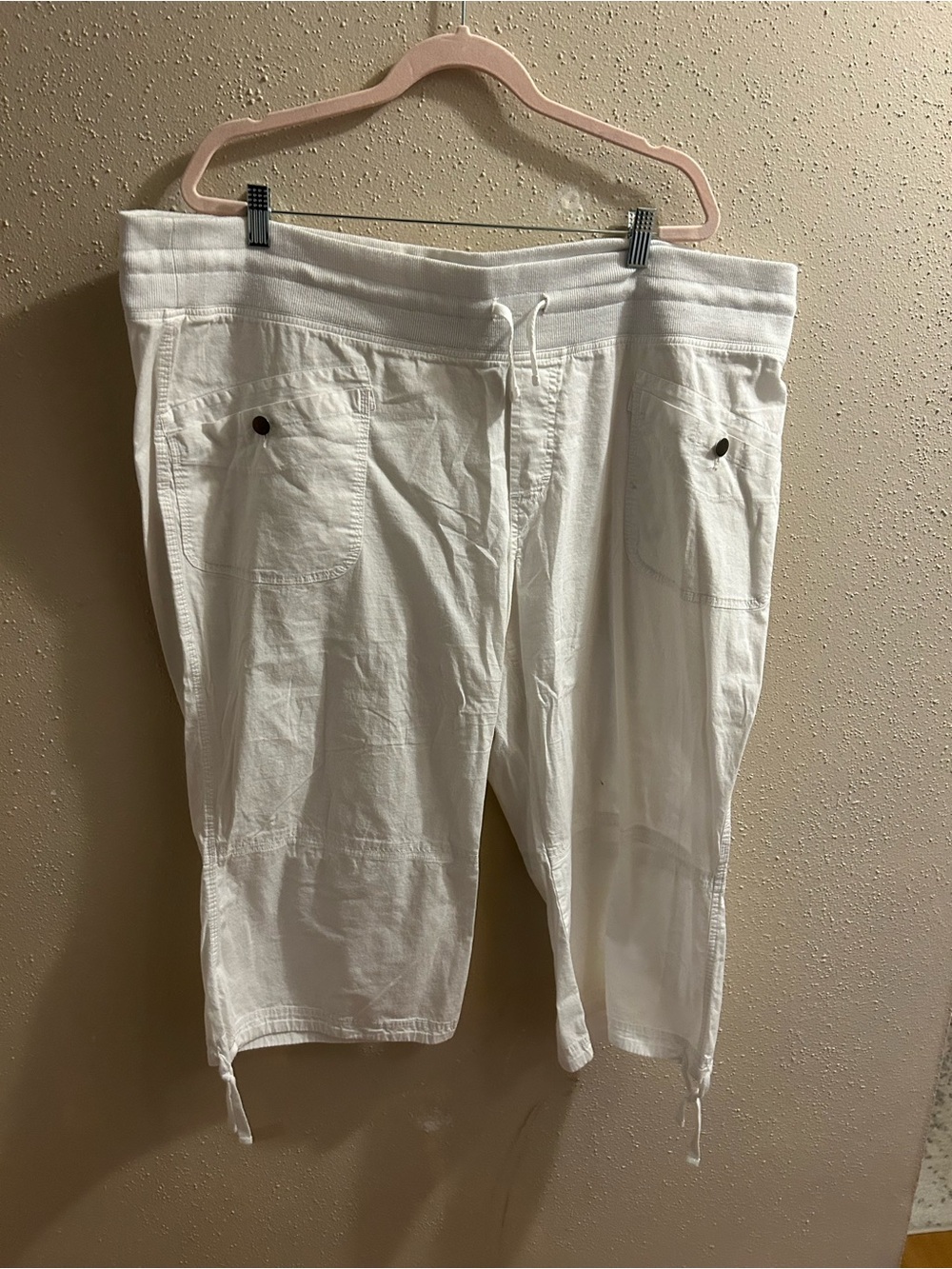 Relaxed White Drawstring Bermuda Shorts 3XL